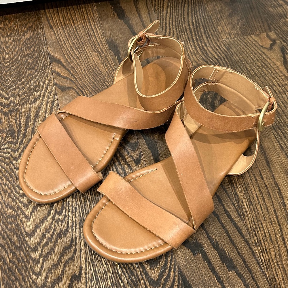 franco sarto brown leather sandal